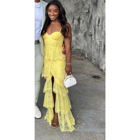 Majorelle Zelda Fitz Gown in Lemon Yellow size XS - Picture 2 of 8